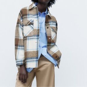 Long plaid overshirt